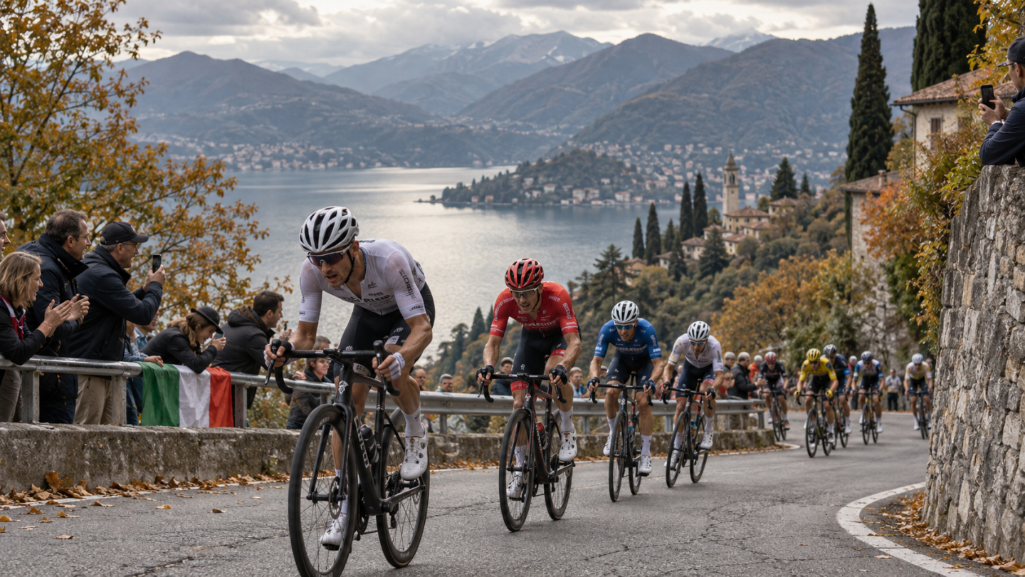 Peloton na usponu tokom trke Il Lombardija