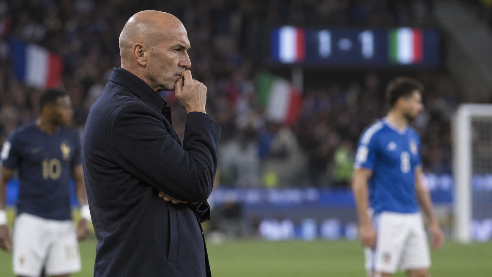 Zinedin Zidan prati meč Francuske i Italije kraj terena