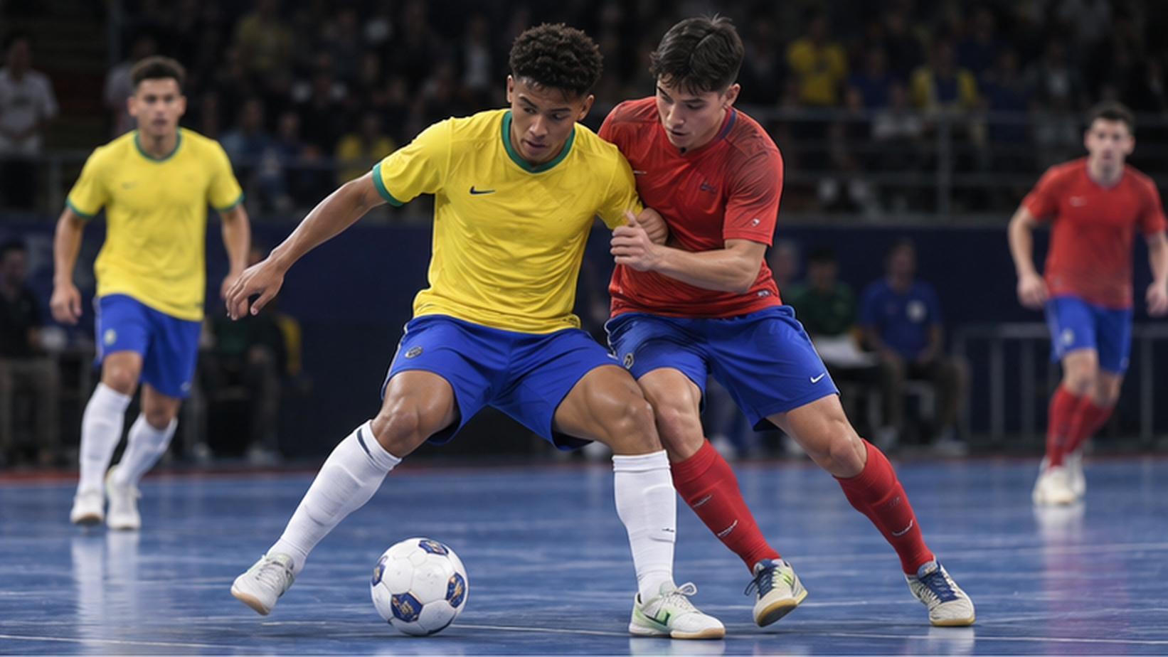 AI ilustracija: Brazil i Čile u čvrstom futsal duelu
