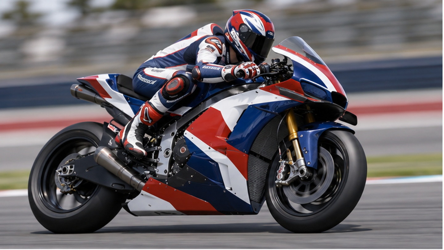 AI ilustracija: fabrički motocikl Honde na MotoGP stazi